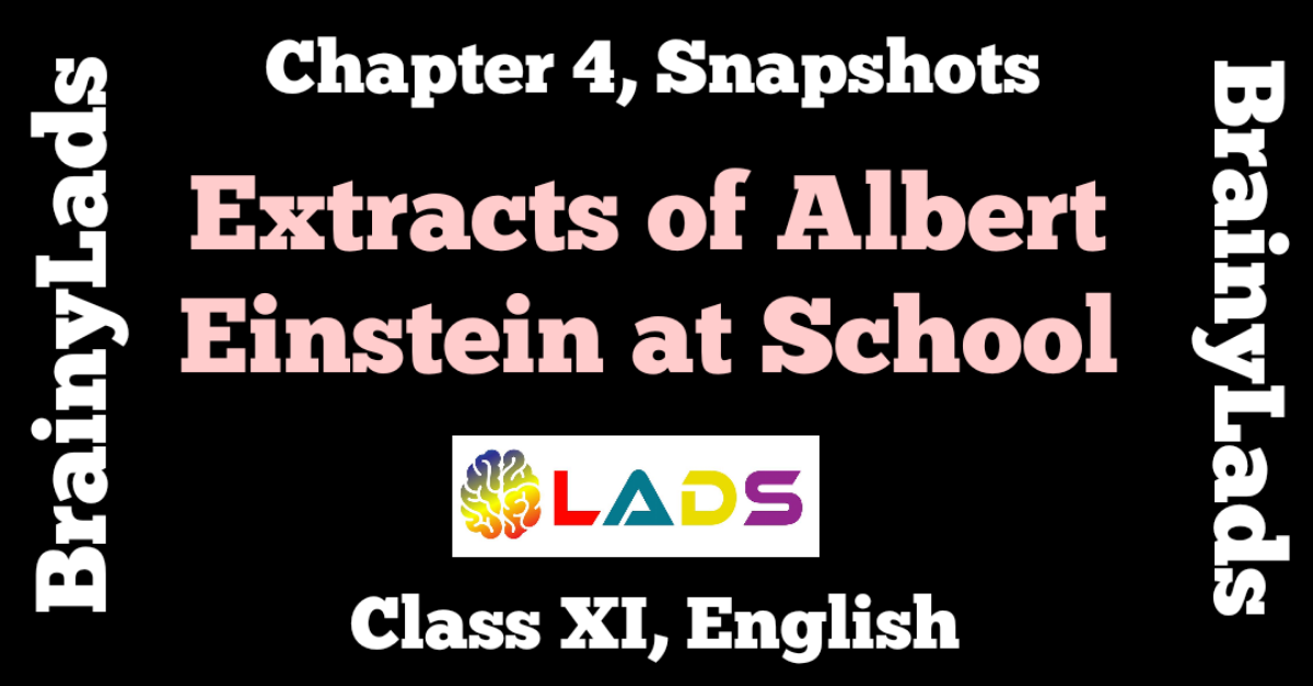 Extract Based Questions of Albert Einstein at School