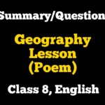 Geography Lesson Poem Class 8