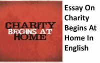 Essay on Charity Begins at Home